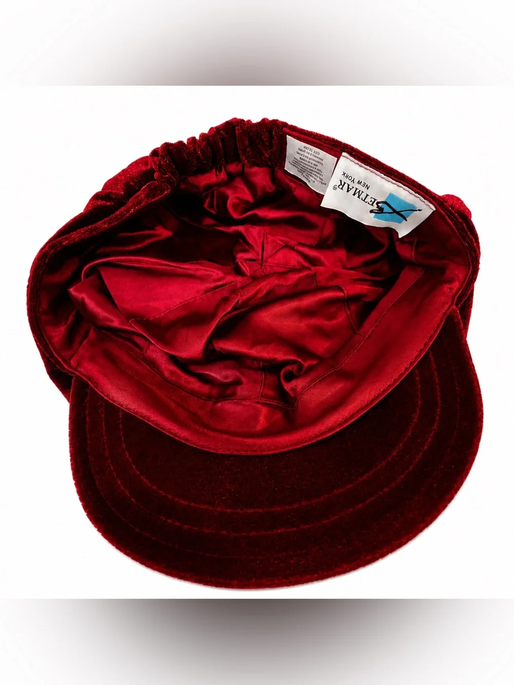 Vintage Y2K Red Velvet Newsboy Cap